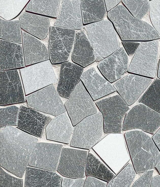 Gray slate mosaic paver