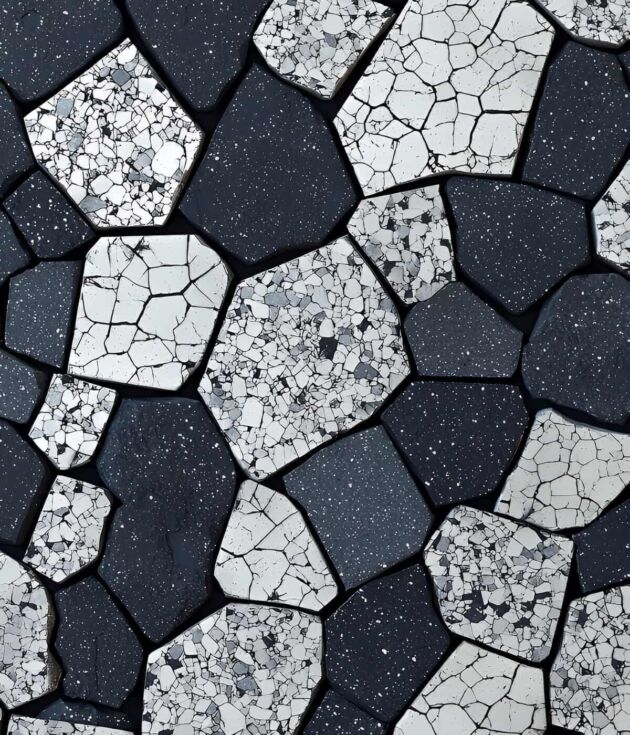 Black and white crackle paver